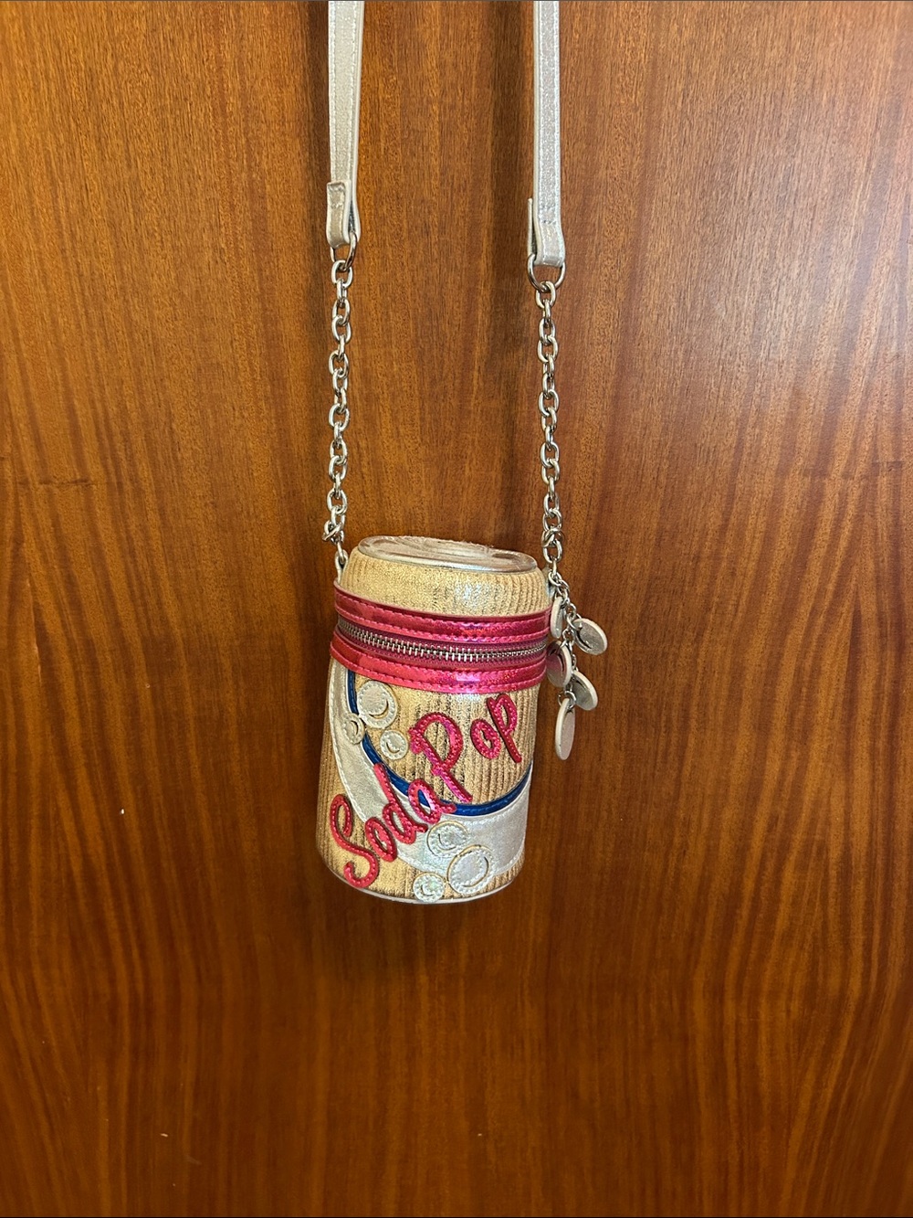 Accessorize Metallic Gold and Pink Soda Pop Mini Crossbody